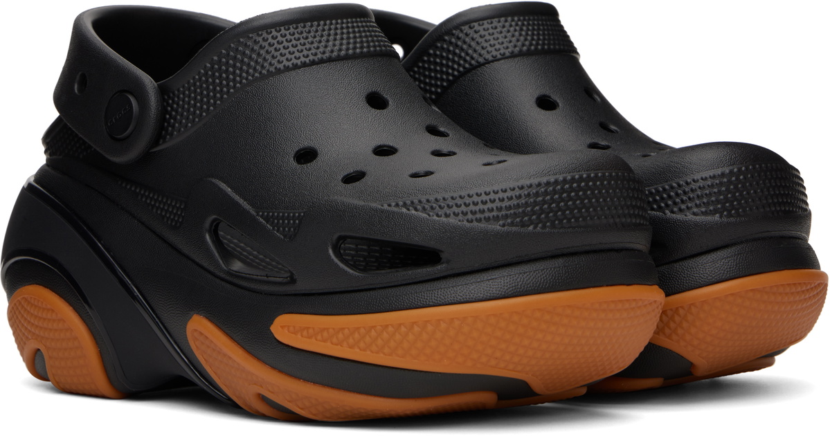 CROCS Black and Orange Slip-On Loafers with Perforated Design Crocs Black & Brown Bubble Crush Slip-on Loafers Crocs main image 4