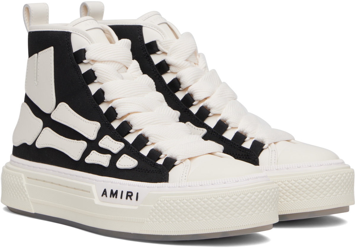 AMIRI Black & White Skel Court Hi Sneakers