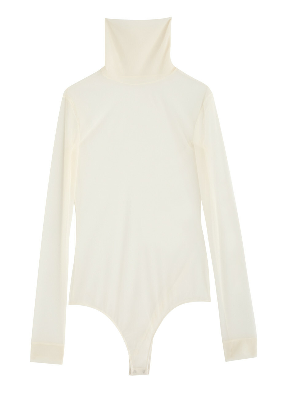 Maison Margiela Sheer Organza Bodysuit Off White