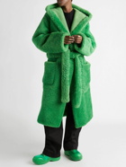 Bottega Veneta - Belted Hooded Shearling Coat - Green