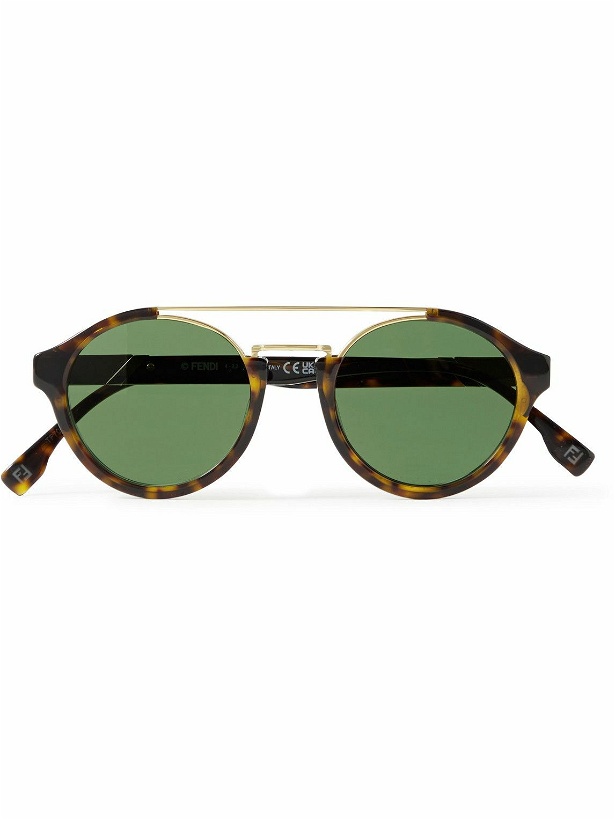Photo: Fendi - Round-Frame Gold-Tone and Tortoiseshell Acetate Sunglasses