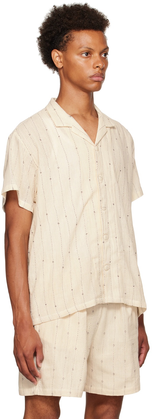 HARAGO Off-White Striped Shirt