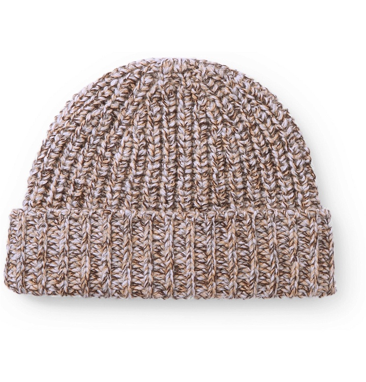 Photo: Johnstons of Elgin - Ribbed Cashmere Beanie - Brown