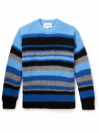 FRAME - Striped Alpaca-Blend Sweater - Blue