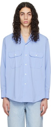 Recto Blue Cuban Collar Shirt