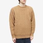 Jamieson's of Shetland Men's Cable Crew Knit in Oatmeal