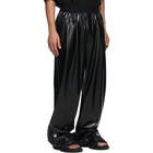 We11done Black Logo Latex-Textured Trousers