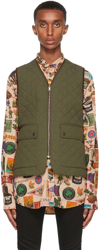 Photo: Dsquared2 Green Quilted Puffer Vest