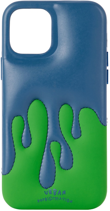 Photo: Urban Sophistication SSENSE Exclusive Blue & Green 'The Dripping Dough' iPhone 12/12 Pro Case
