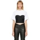 alexanderwang.t White and Black Ruched Bodycon Hybrid T-Shirt