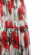 DOLCE & GABBANA Poppy Print Silk Chiffon Long Dress