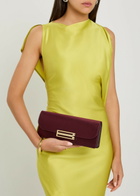 Victoria Beckham Dorian East-west Satin Clutch - Burgundy - One Size