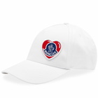 Moncler Men's Heart Logo Baseball Cap in White