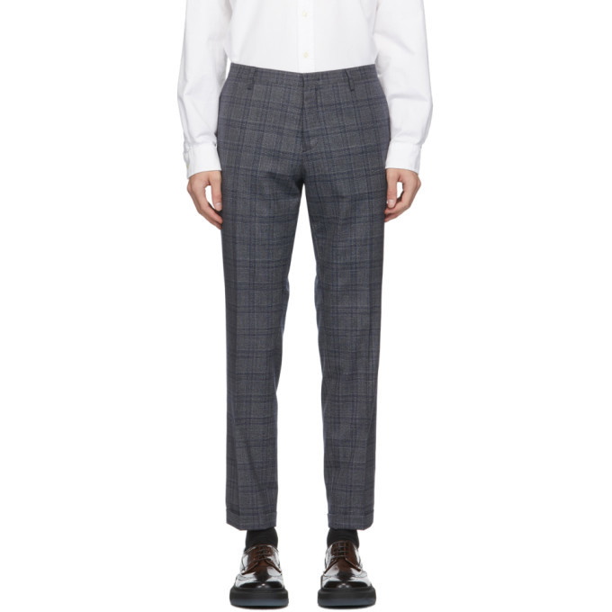 Photo: Paul Smith Grey and Navy Wool Slim Trousers