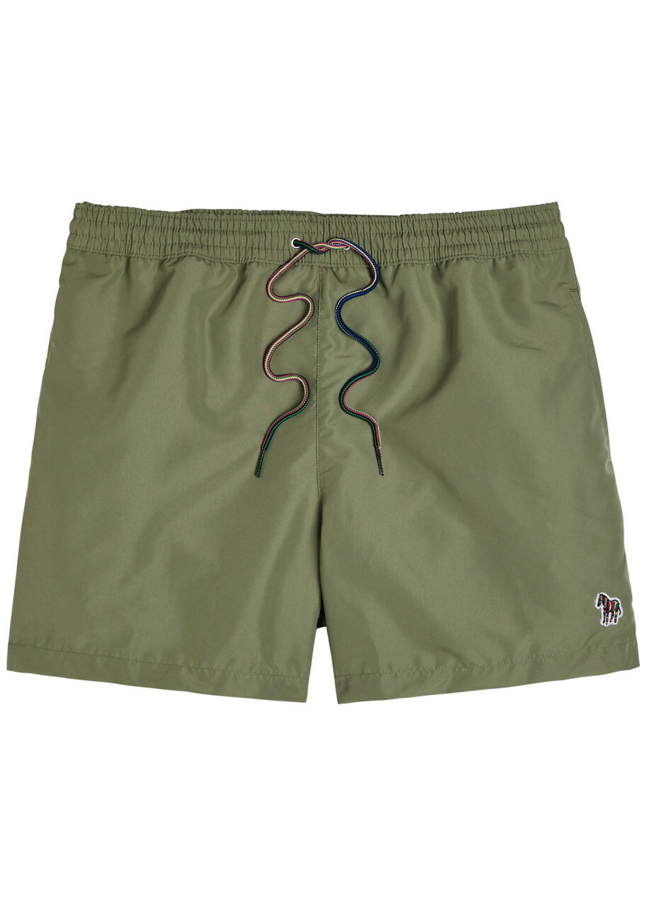 Paul Smith Zebra-appliquéd Shell Swim Shorts Green
