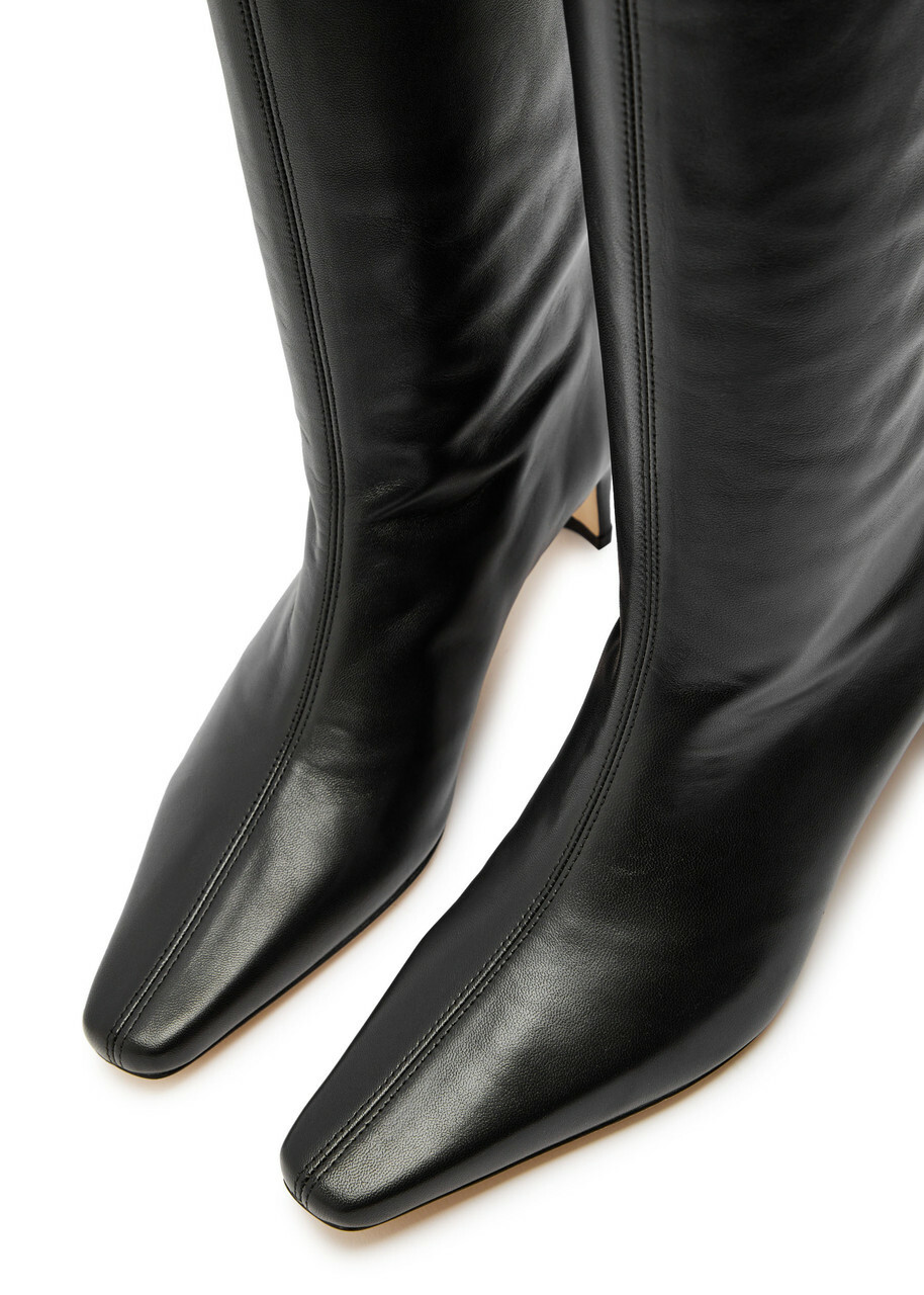 Staud Wally Leather Knee-high Boots Black