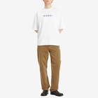 Marni Men's Stripe Logo T-Shirt in Lily White