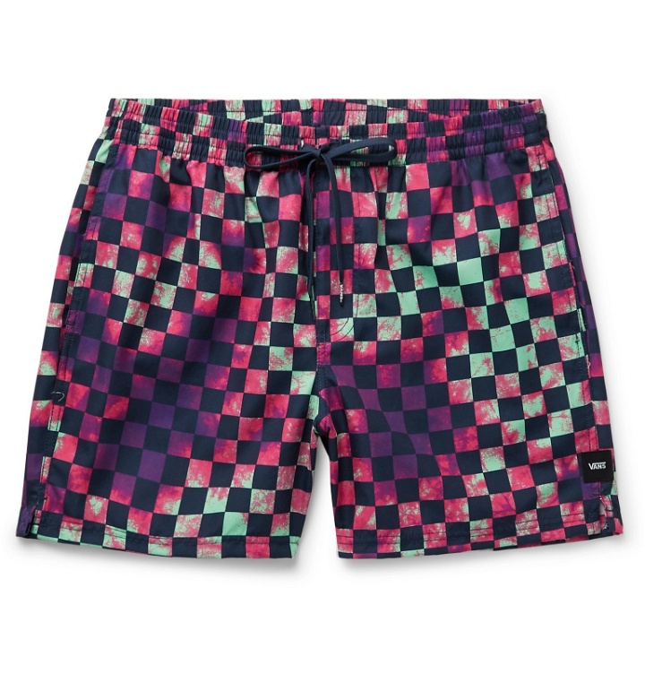 Photo: Vans - Volley Tie-Dyed Checkerboard Nylon Drawstring Shorts - Multi