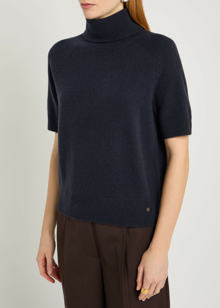 Anine Bing Jackson Roll-neck Cashmere top Dark Blue