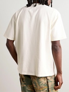 Rhude - Collegiate Logo-Print Cotton-Jersey T-Shirt - Neutrals