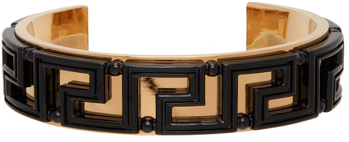 Photo: Versace Black & Gold Greca Cuff Bracelet
