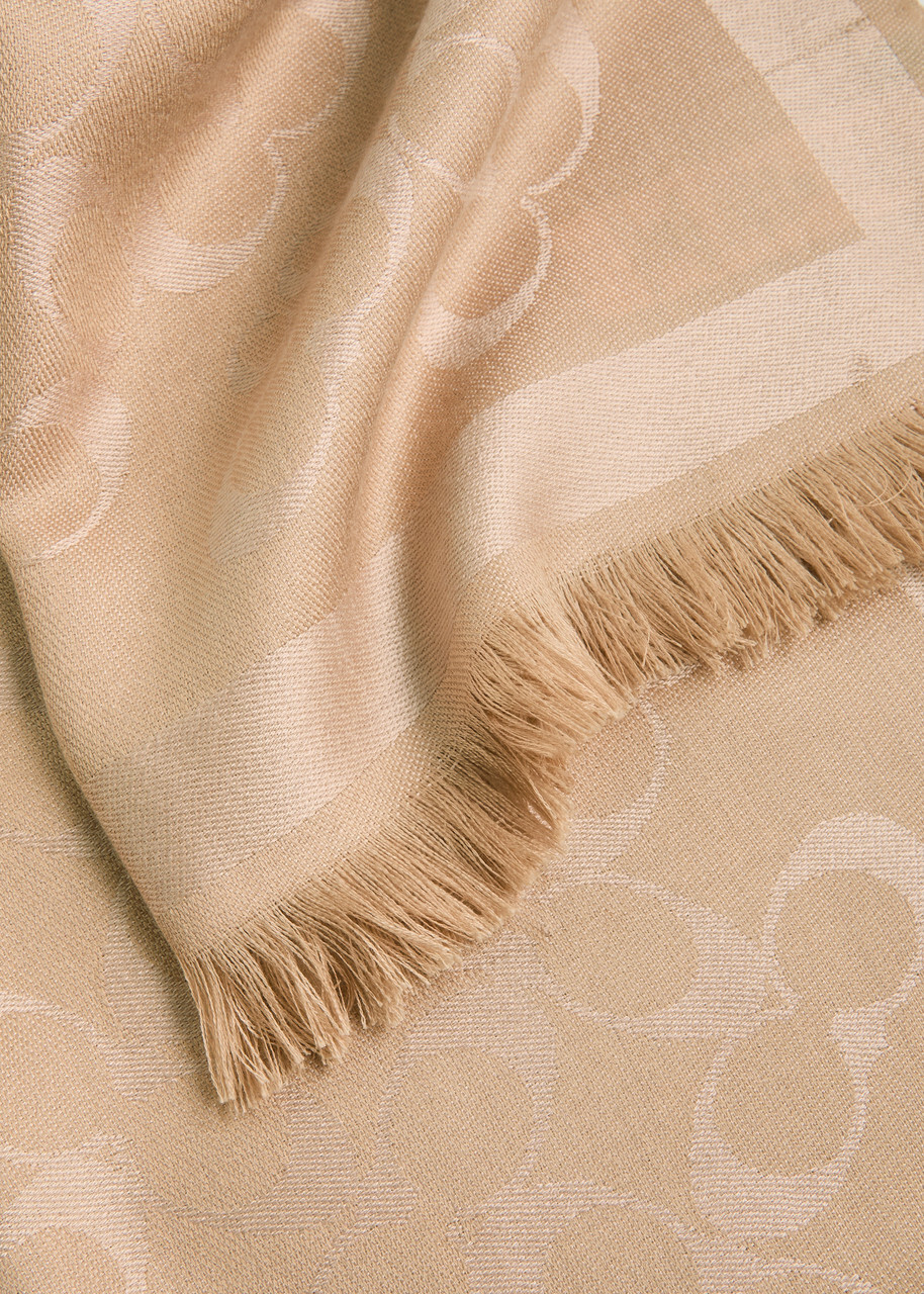 Coach Signature C Logo-jacquard Scarf - Camel - One Size