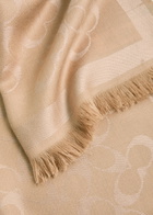 Coach Signature C Logo-jacquard Scarf - Camel - One Size