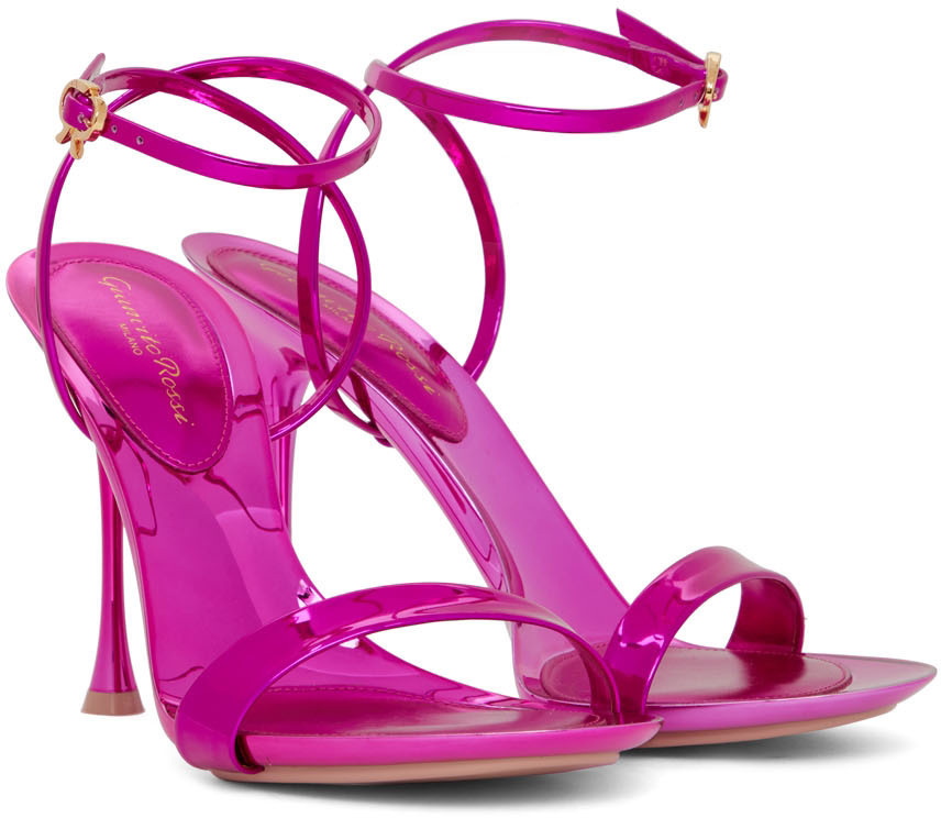 Gianvito Rossi Pink Spice Ribbon Heeled Sandals Gianvito Rossi