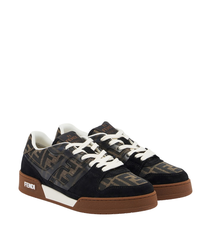 Photo: Fendi Fendi Match jacquard suede-trimmed sneakers