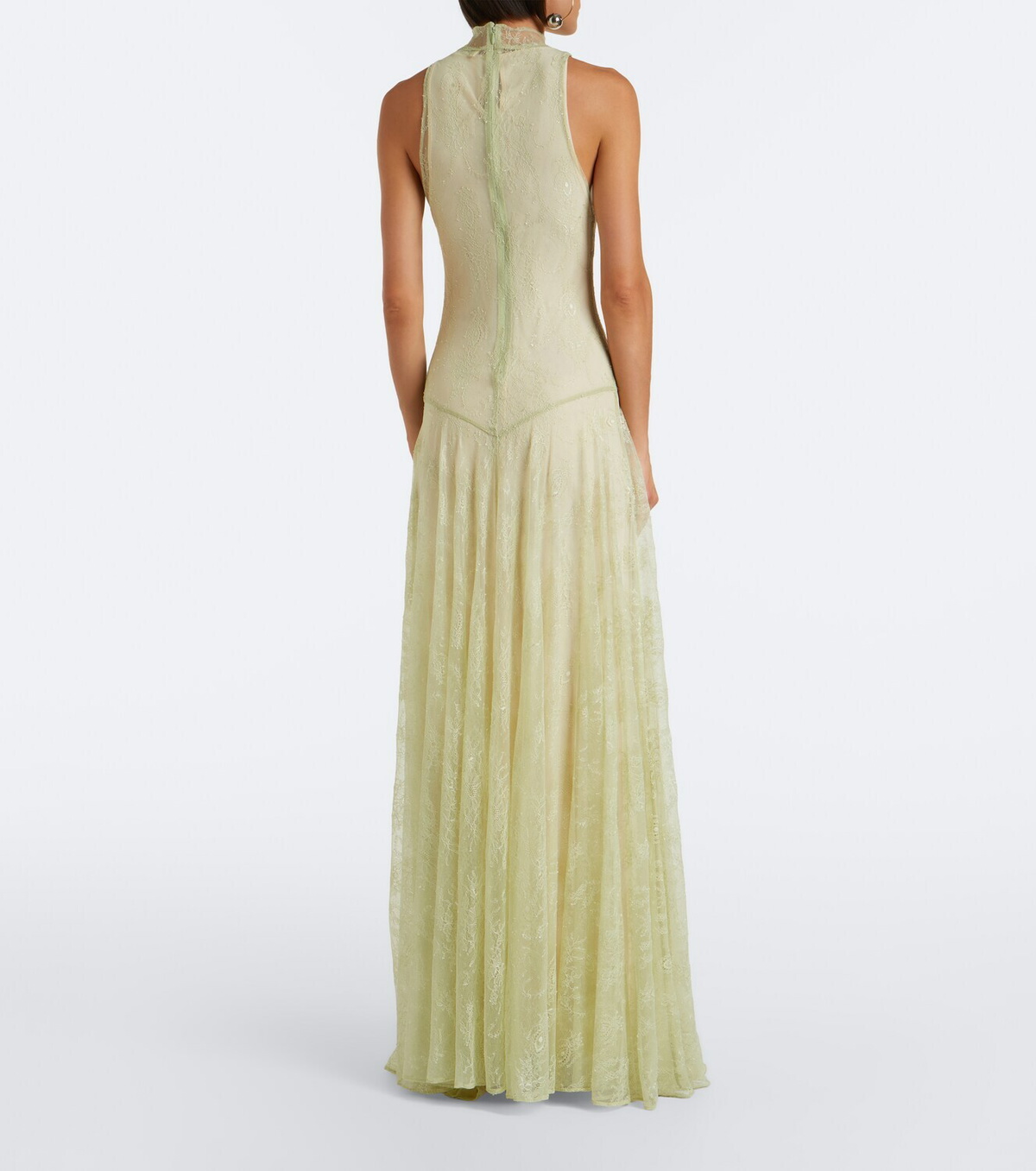 De La Vali Palomina halterneck lace maxi dress