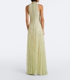 De La Vali Palomina halterneck lace maxi dress