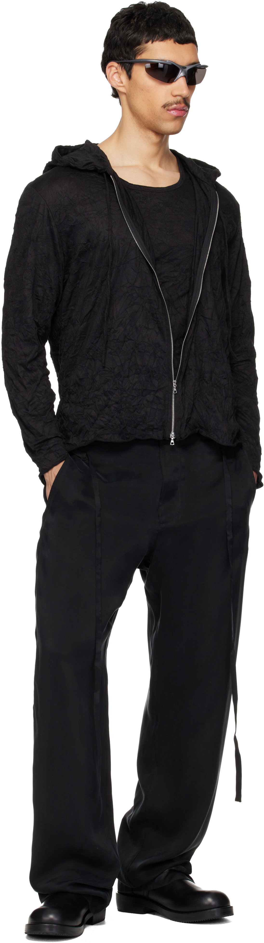 POST ARCHIVE FACTION (PAF) Black Zip Archive Hoodie