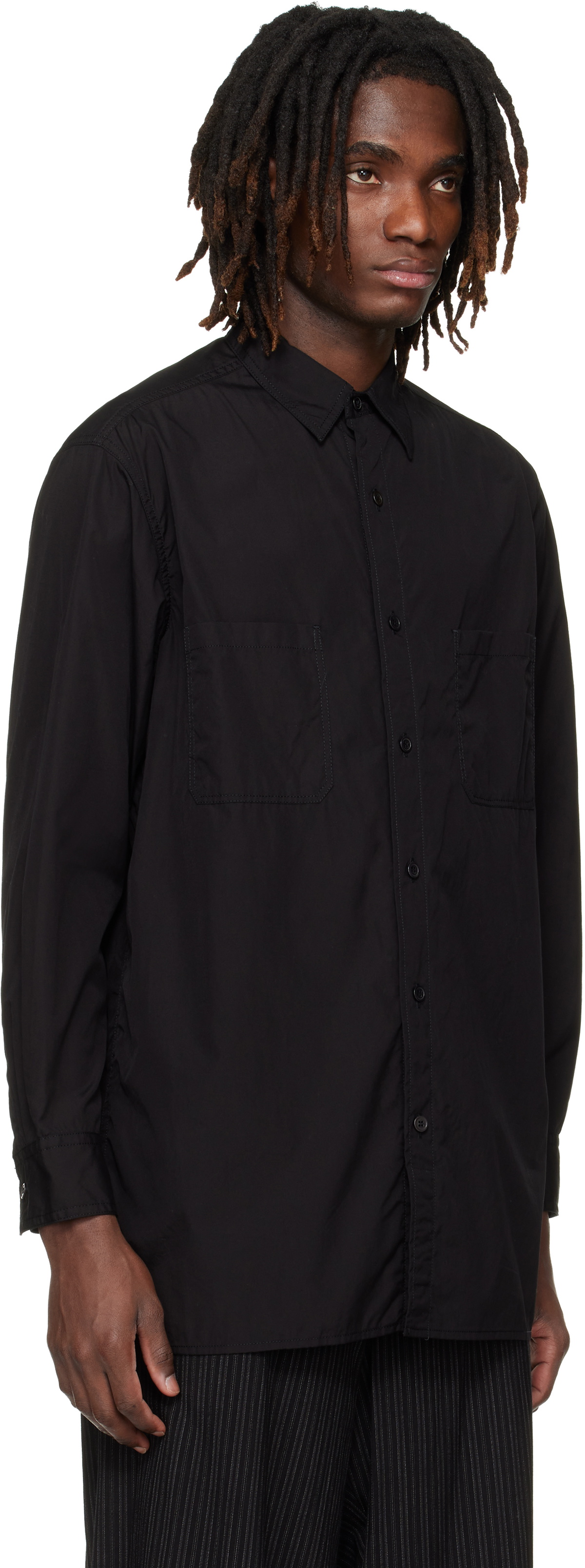 YOHJI YAMAMOTO Black Big Standard Chain Stitch Shirt