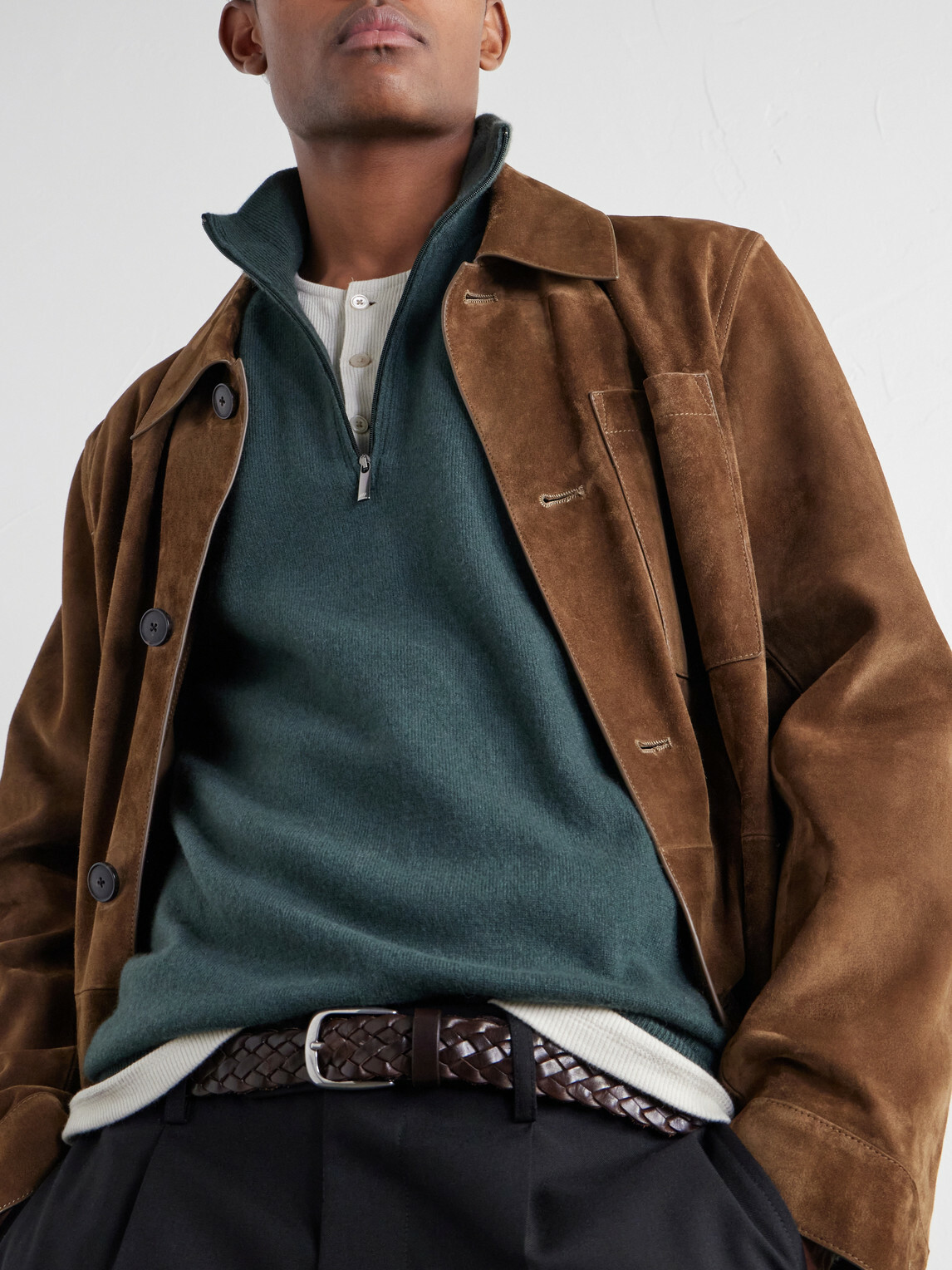 Massimo Alba - Liam Cashmere Half-Zip Sweater - Green