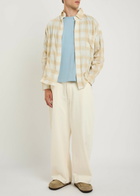 Picante Rocco Checked Crinkled Cotton-blend Overshirt Ivory