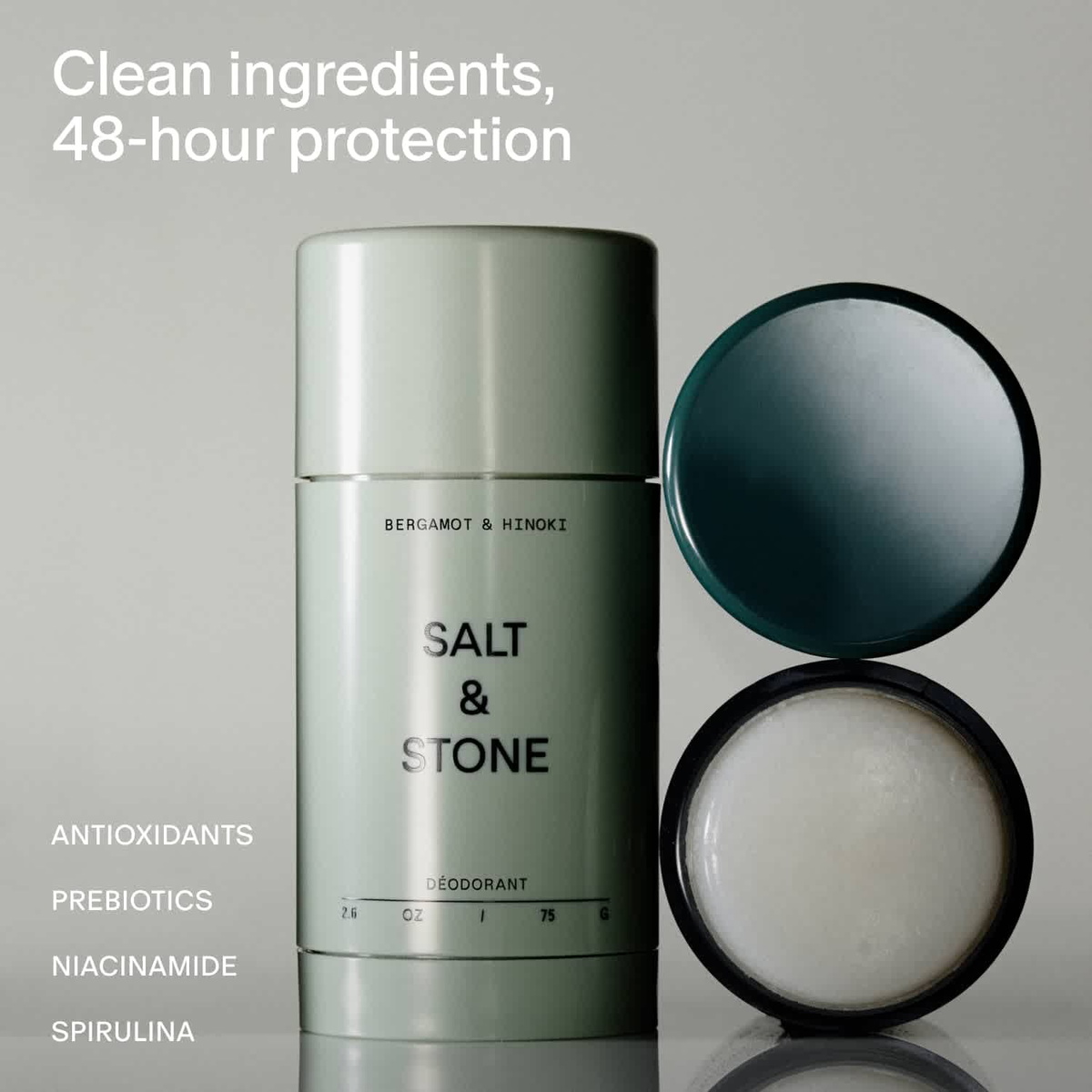 Salt & Stone Bergamot & Hinoki Deodorant 2.6 oz 711221983880