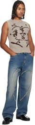 Carne Bollente Beige Midnight Masc Sweater Vest