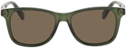 Gucci Green Transparent Acetate Rectangular Sunglasses