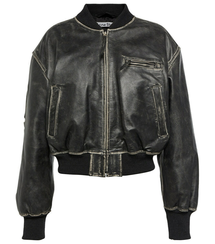 Photo: Acne Studios Cropped leather bomber jacket