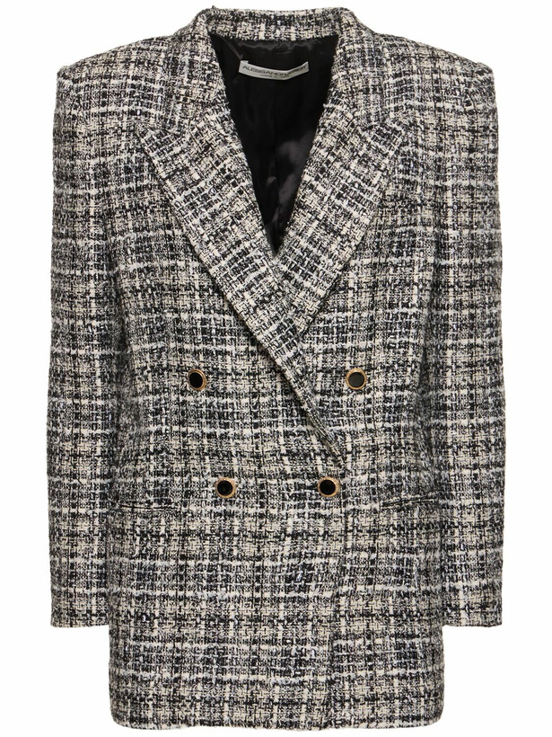 Photo: ALESSANDRA RICH Oversized Checked Lurex Tweed Blazer