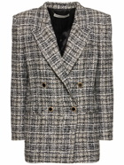 ALESSANDRA RICH Oversized Checked Lurex Tweed Blazer