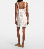 Posse Delia lace-trimmed printed cotton minidress