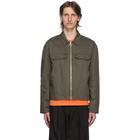 Maison Kitsune Khaki Zipped Blouson Jacket