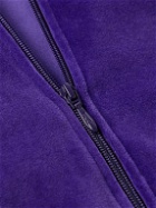 Needles - Webbing-Trimmed Logo-Embroidered Cotton-Blend Velvet Track Jacket - Purple