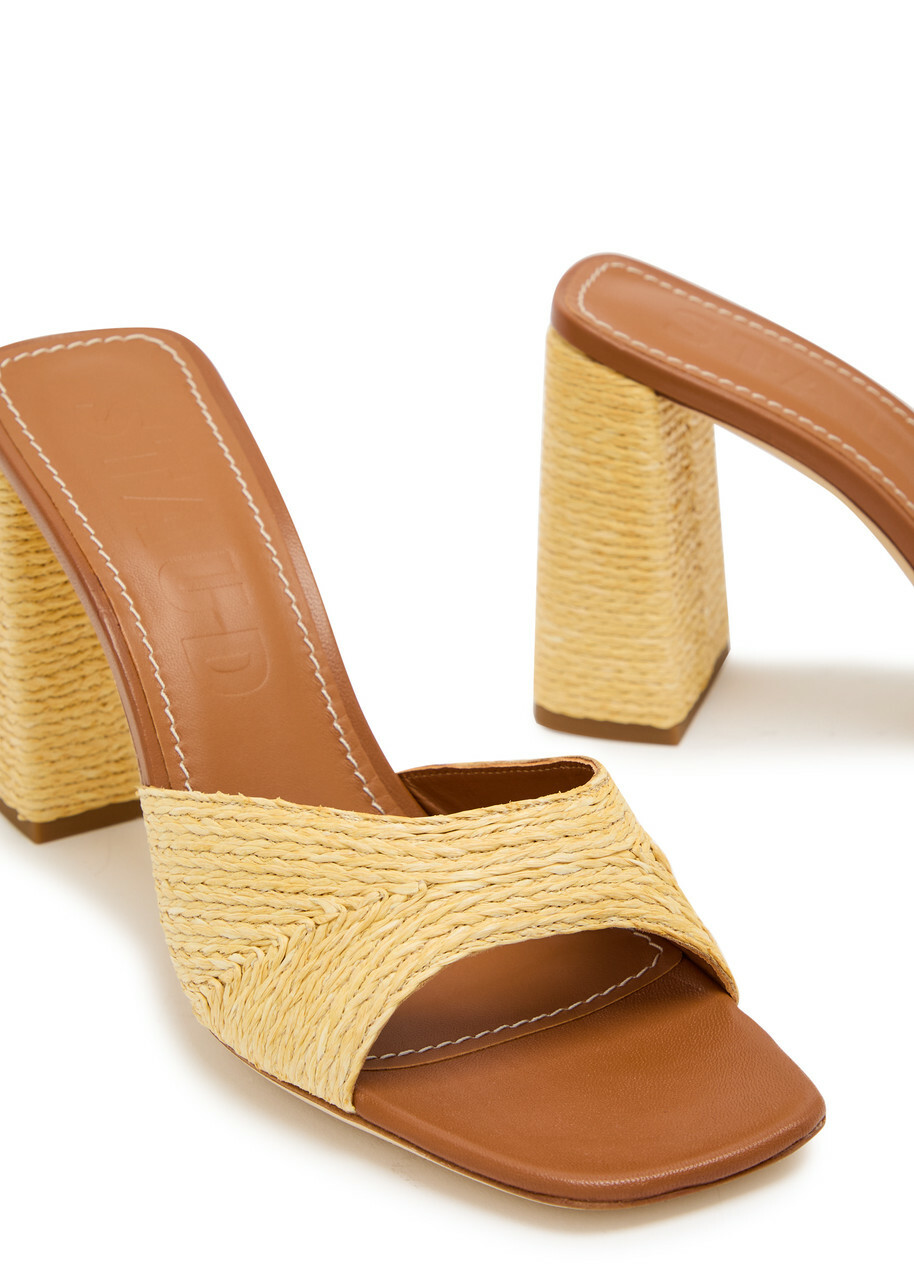 Staud Sloane 95 Raffia Sandals Natural