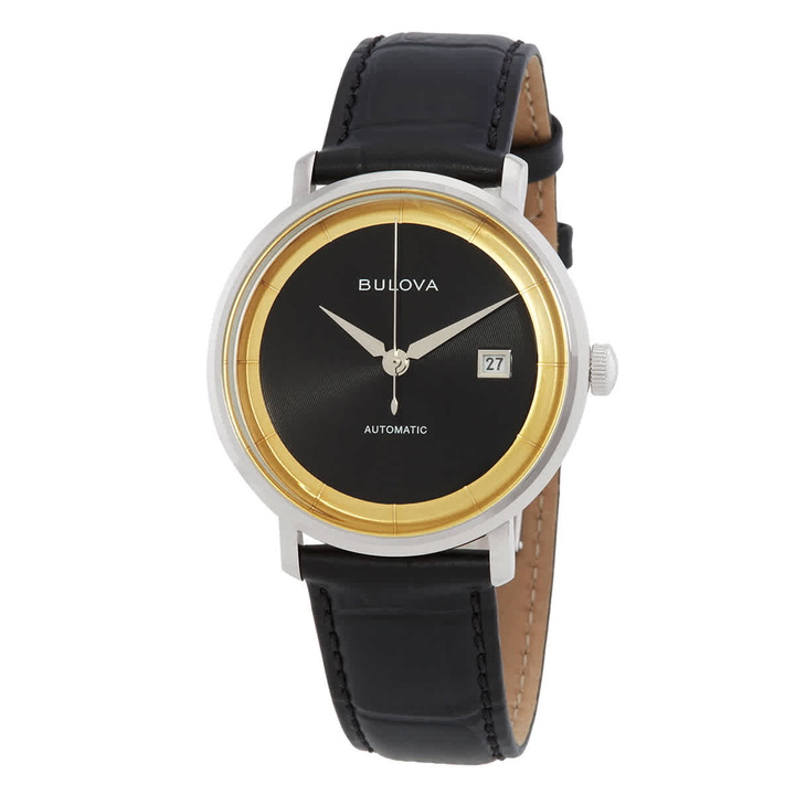 Photo: Bulova Rat Pack Automatic Black Dial Mens Watch 96B406