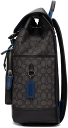 Coach 1941 Black Signature Jacquard League Flap Backpack