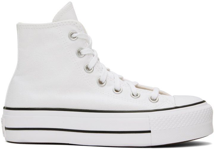 Photo: Converse White Chuck Taylor All Star Canvas Platform High Top Sneakers