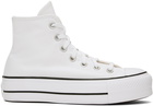 Converse White Chuck Taylor All Star Canvas Platform High Top Sneakers