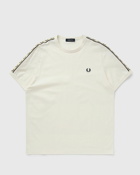 Fred Perry Contrast Tape Ringer T Shirt White - Mens - Shortsleeves